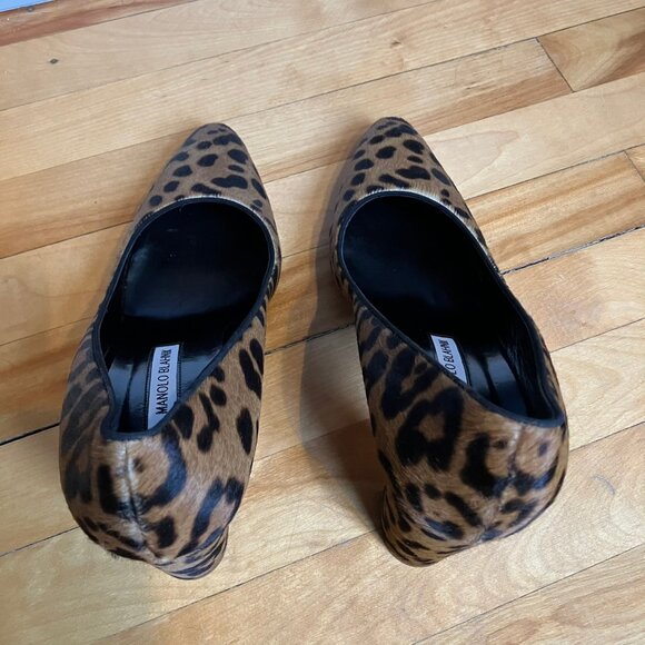 Manolo Blahnik Tucciototo leopard-print calf hair pumps, size 40.5 - Picture 7 of 10